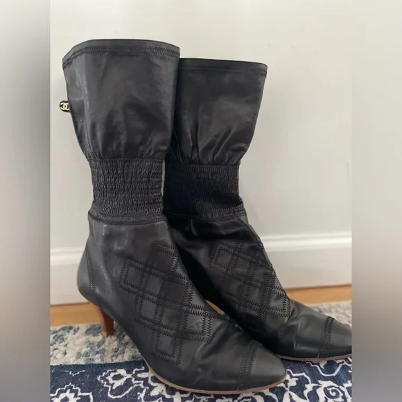 Chanel Quilted Leather Boots - Picture 2 of 5